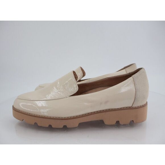 Vionic Shoes Kensley Women 9.5 Wide Ivory Patent Leather Comfort Loafer Chunky - Picture 10 of 12
